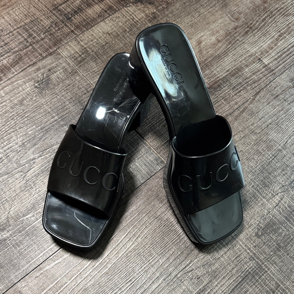 Gucci Glossy Black Women's Sandals - Picture 9 of 11